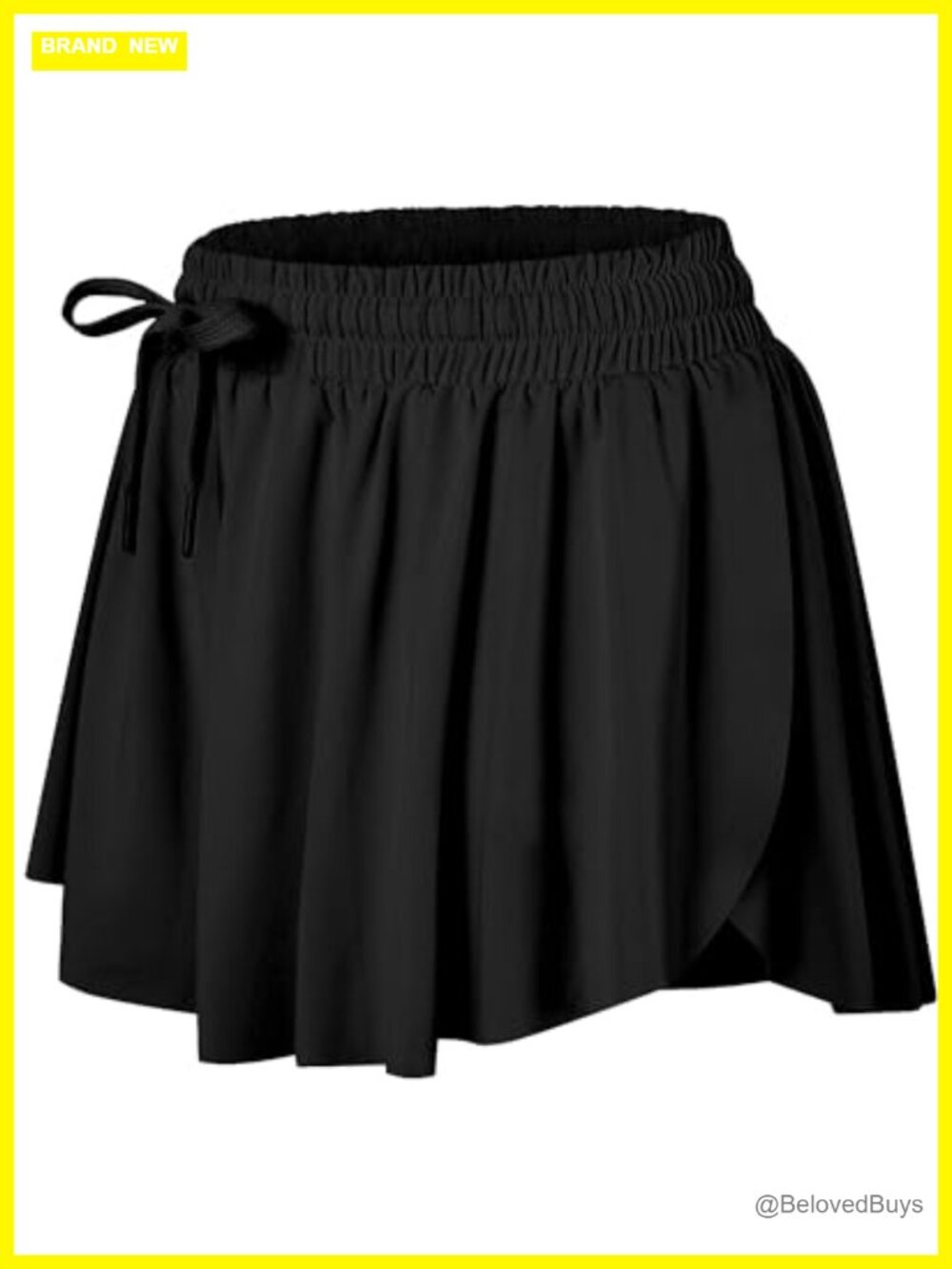 Flowy Athletic Skorts for Women with Side Pocket - 2 in 1 Running Shorts with